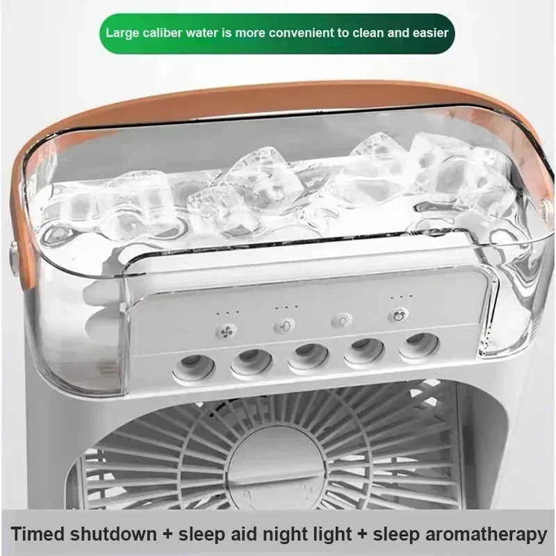Fan Portable Air Cooler Conditioner Humidifier with Water Tank Quite Mist Water Spray Fan for Home Room Camping Car Office