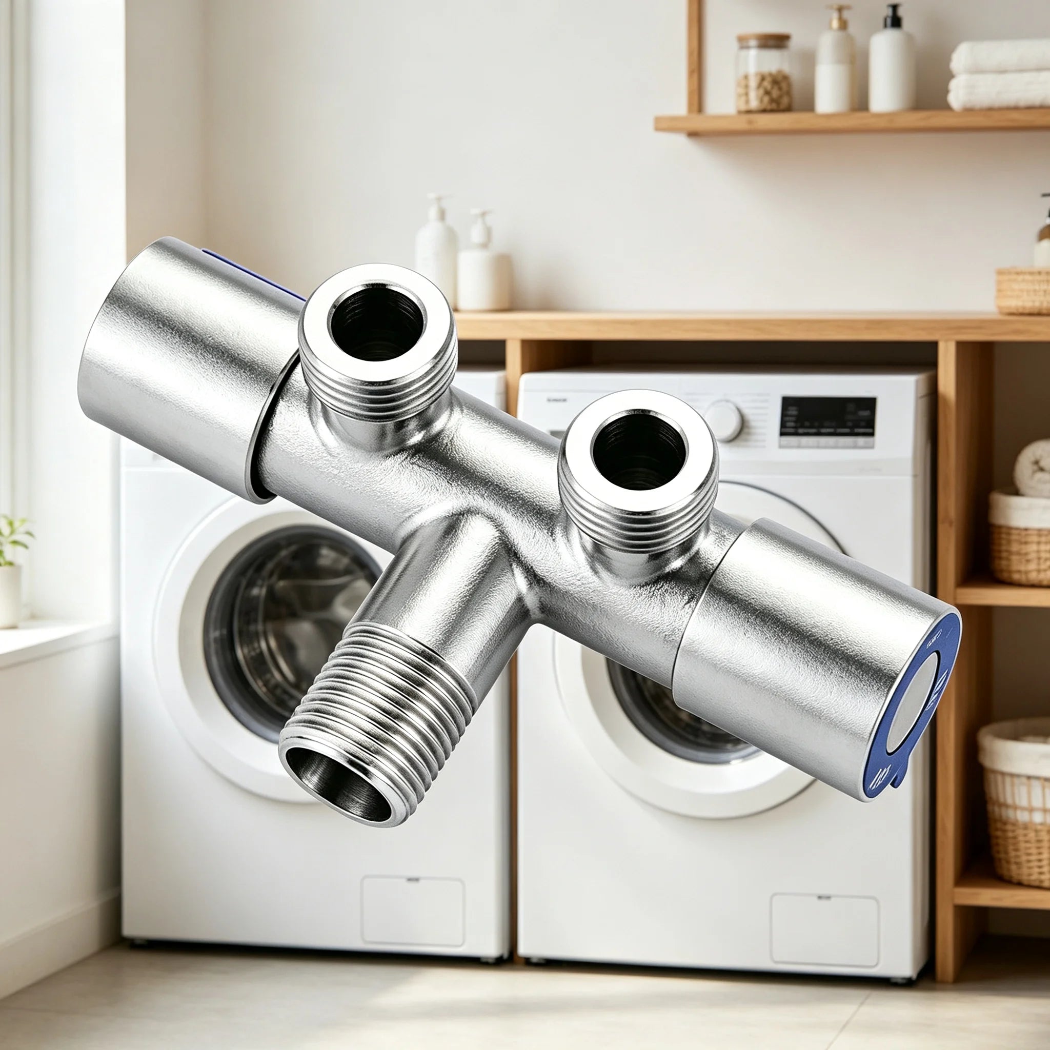 Double Handle Stainless Steel Cold Water Faucet Bathroom Washing Machine Faucet