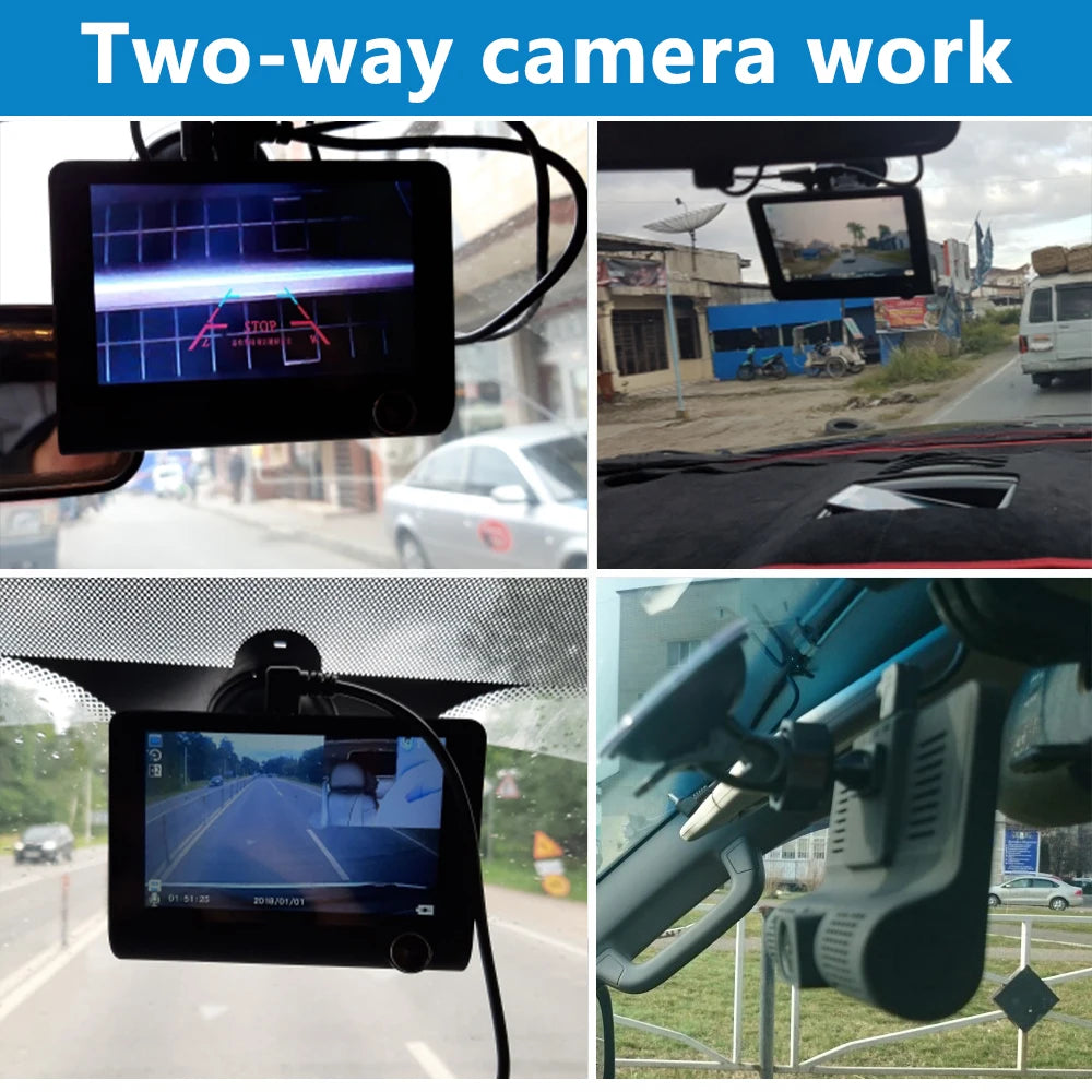 Car DVR with 3 Cameras Dash Camera Cabin Camera with Front and Rear view Camera Video Recorder Auto Registrator Dvrs Dash Cam