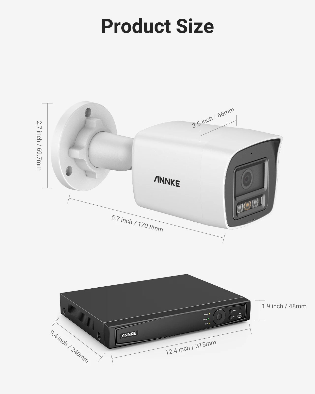 ANNKE 4K Ultra HD POE Video Surveillance System 8CH H.265+ NVR With 12MP Security Cameras CCTV Kit Audio Recording 8MP Ip camera