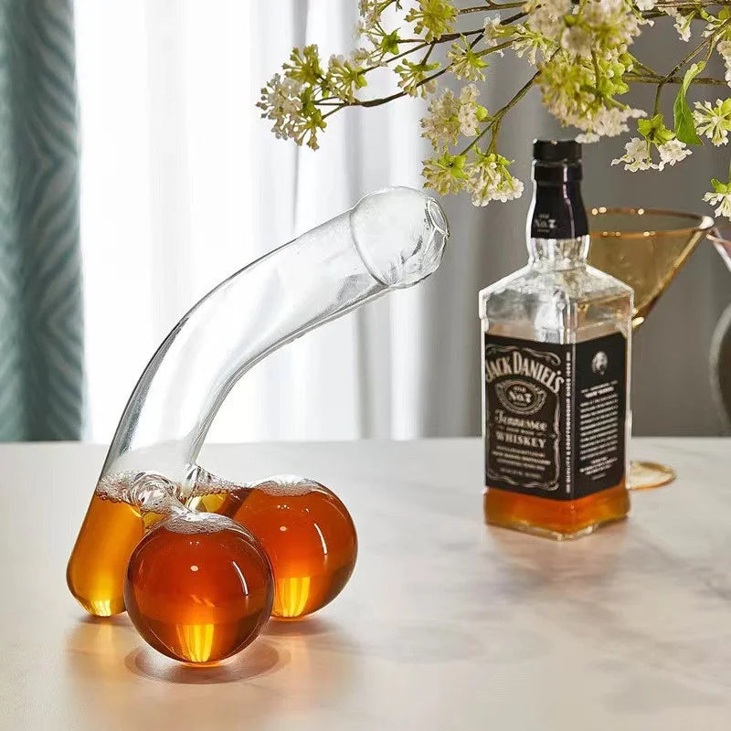 Creative Funny Wine Glasses with Lid Transparent Beverage Bottle Bar Party Whiskey Champagne Brandy Cocktail Glass Cup Decanter