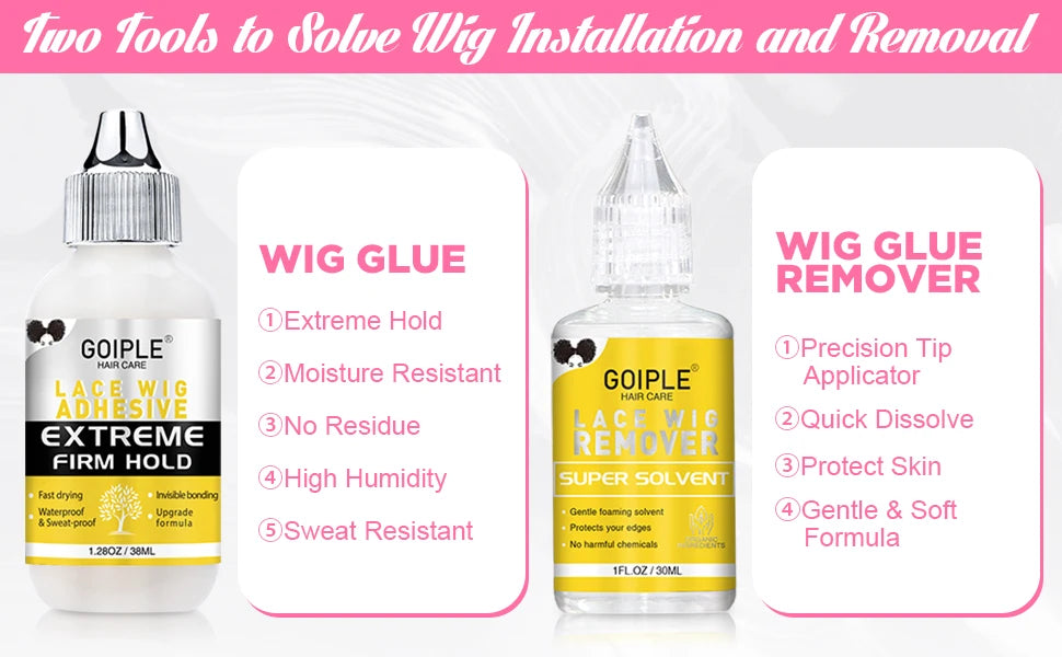GOIPLE Electrical Heat Hair Straightener Hot Pressing Brush Styling Tool for Lace Front Wig Glue Hair Wax Stick Melting Spray