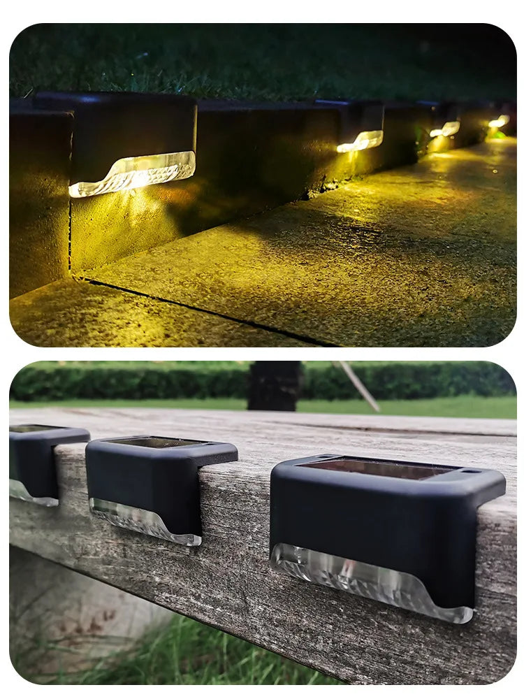 Solar Light Outdoor Stair Wall Step  LED Street  Garden Balcony Decoration Waterproof Stairs Fence Lamp