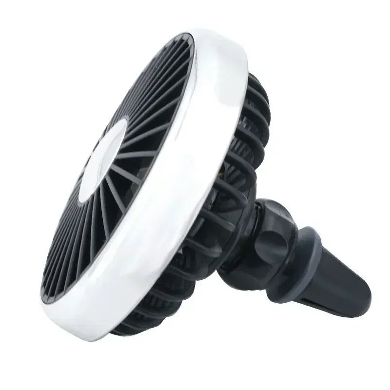 Car Air Vent Fan with Colorful Breathing Light USB Powered 3 Speed Wind Cooling Fan 360° Rotatable Quiet Fan Car AC Fans