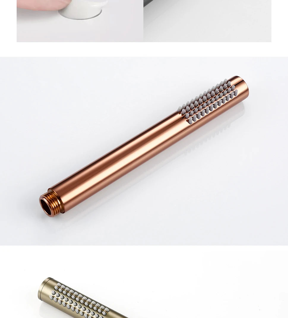 Black Handheld Bathroom Faucet High-pressure Water-Saving Shower Head Hardware Accessories Round Solid Brass Hand-Hold Shower