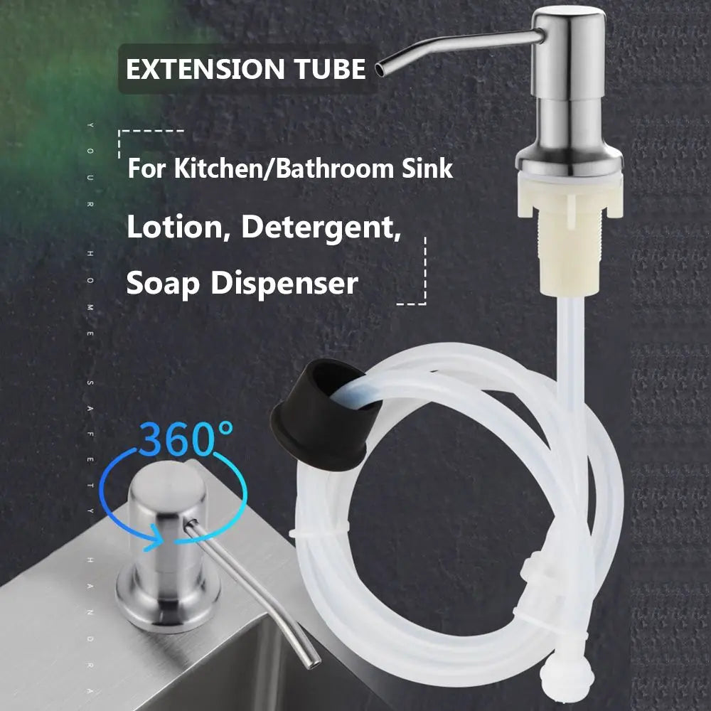 Stainless Steel Soap Dispenser Bathroom Kitchen Sink Mounted No-spill Water Pump Dishwashing Liquid Lotion Dispenser