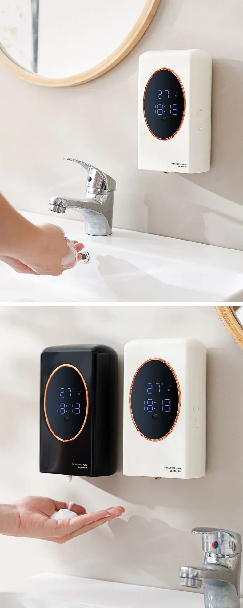 Automatic Soap Dispenser 480ml Smart Sensing Touchless Foam Soap Dispenser USB Recharging Wall Mounted for Bathroom and Kitchen