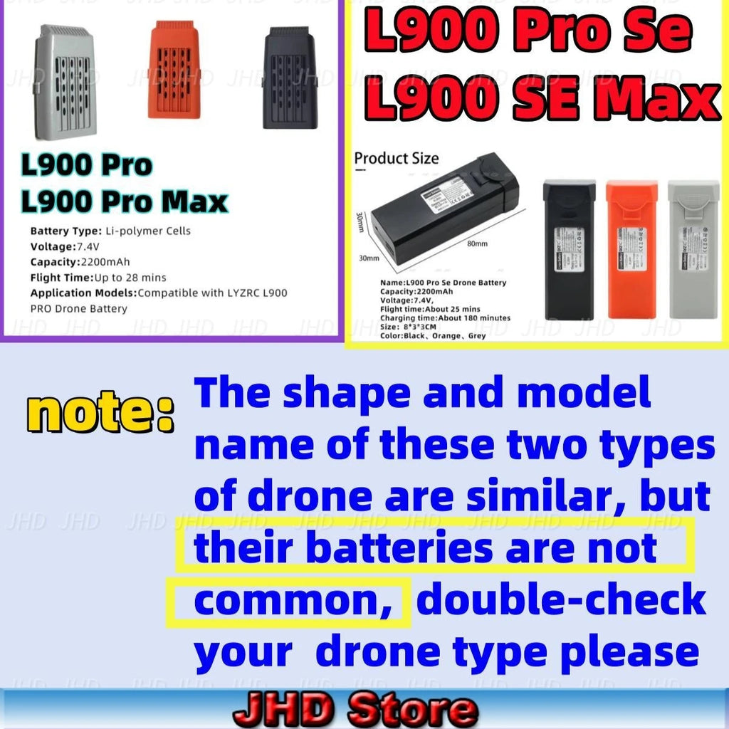 JHD L900 PRO Drone Battery Original  LYZRC L900 PRO Drone Battery For Drone L900 PRO MAX 2200mAh Battery