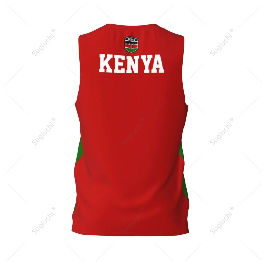 Kenya Flag Men Basketball Sports Running Fitness Multifunction Sleeveless tshirt Exclusive Custom Name Nunber