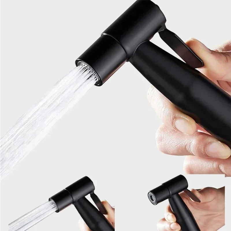 Black Toilet Bidet Faucet Handheld Sprayer Stainless Steel Bathroom Hand Bidet Sprayer Set Hose Toilet Self Cleaning Shower Head