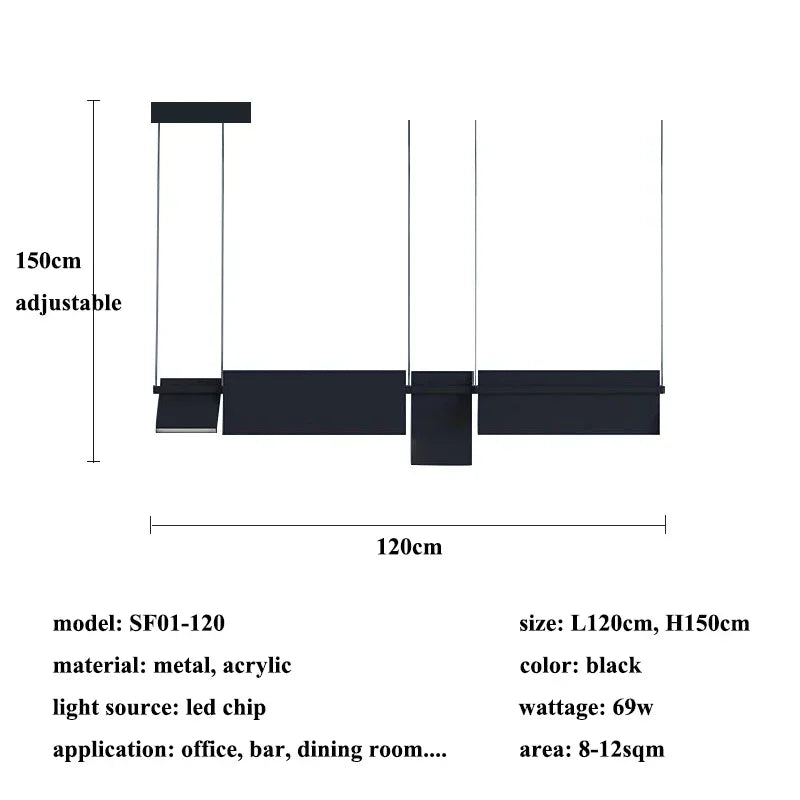 Modern Rotatable Led Chandelier Lighting Living Dining Room Pendant Lamp Home Decor Bar Office Reception Hanging Light Luminaire