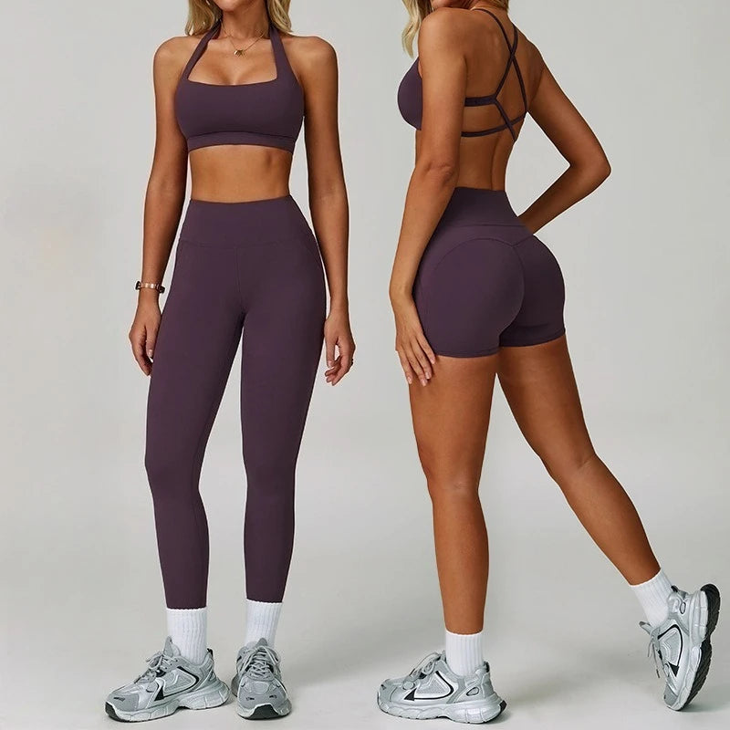 2Pcs Sets Women's Tracksuit Fitness Clothes Yoga Sets Sportswear Workout Bra High Waist Leggings Set Gym Clothing Sports Suits