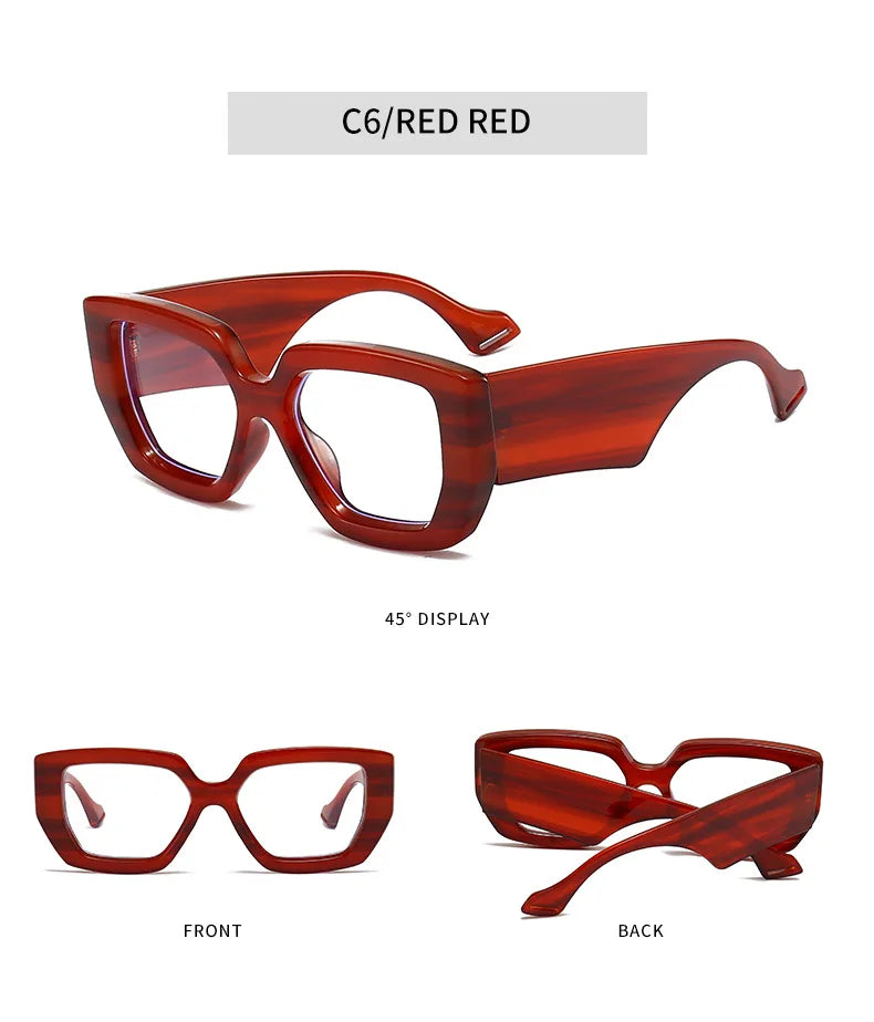 Square Reading Glasses For Women Optical Lens Prescription Men's Eyeglasses Big Thick Frames Presbyopic Eyewear Trendy