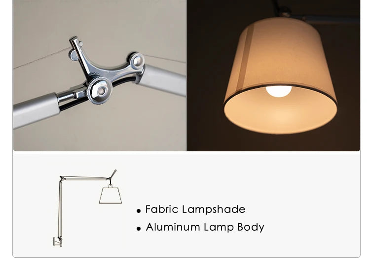 Adjustable Wall Lamp Aluminum Modern Foldable Long Swing Arm  sconces lamps Telescopic wall lights Bedside Study Reading Sconce