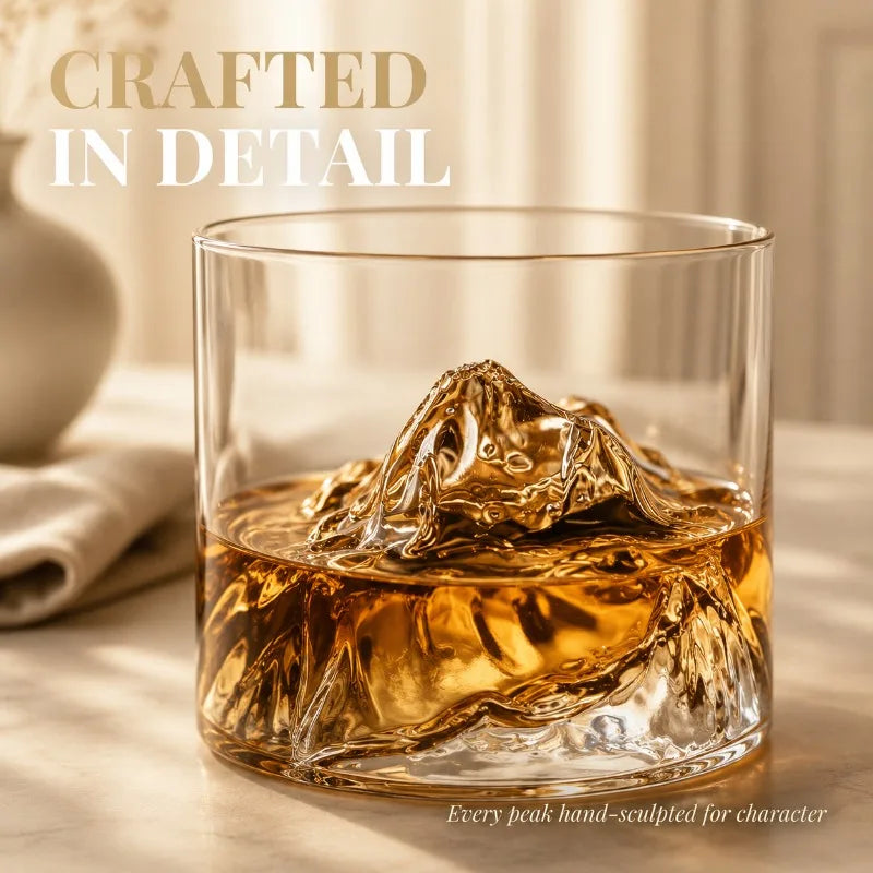 Guanshan Whiskey Glass Glass Glacier Mountain Cup Suitable for Drinking Whiskey Cognac Cocktail Ice Glass