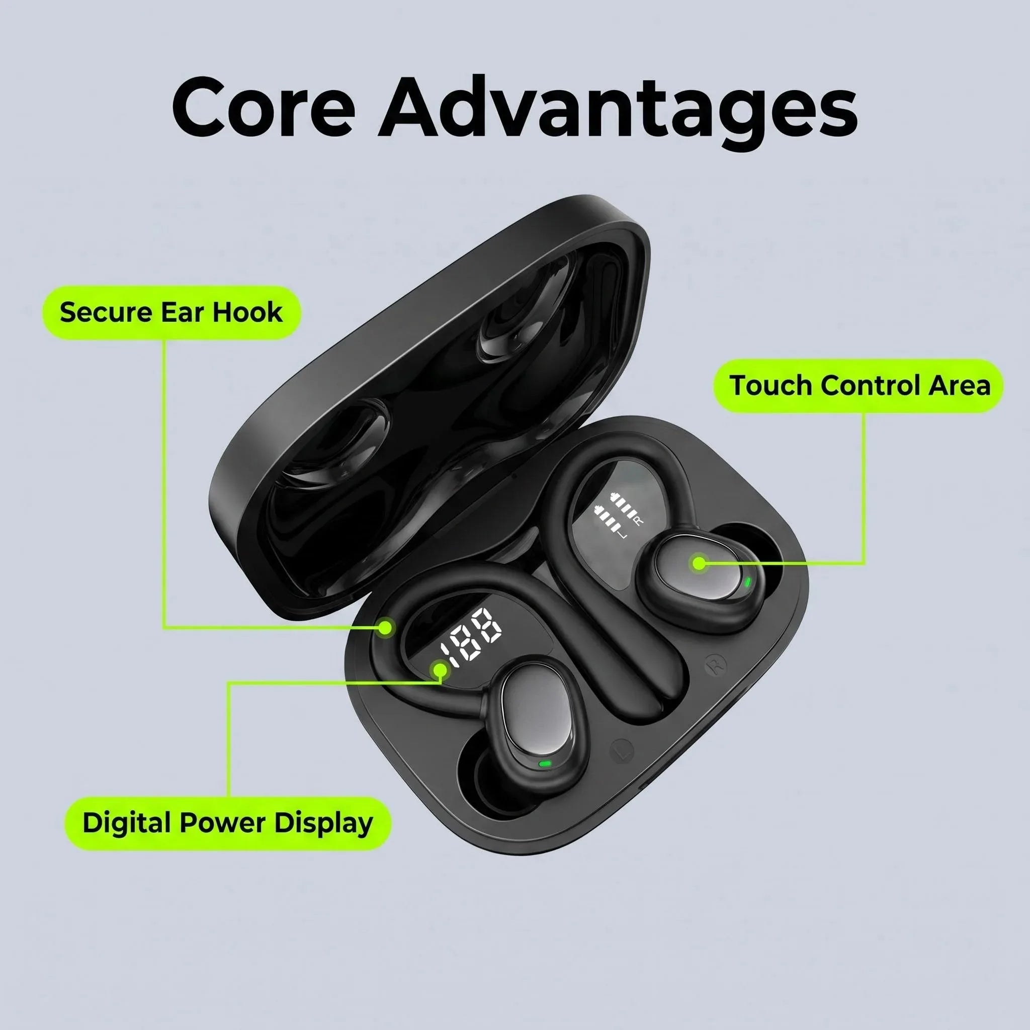 Original Lenovo Clip Open-Ear TWS Earbuds SP180 Wireless Earphone Bluetooth Headphone Comfortable Wear Long Battery With Mic