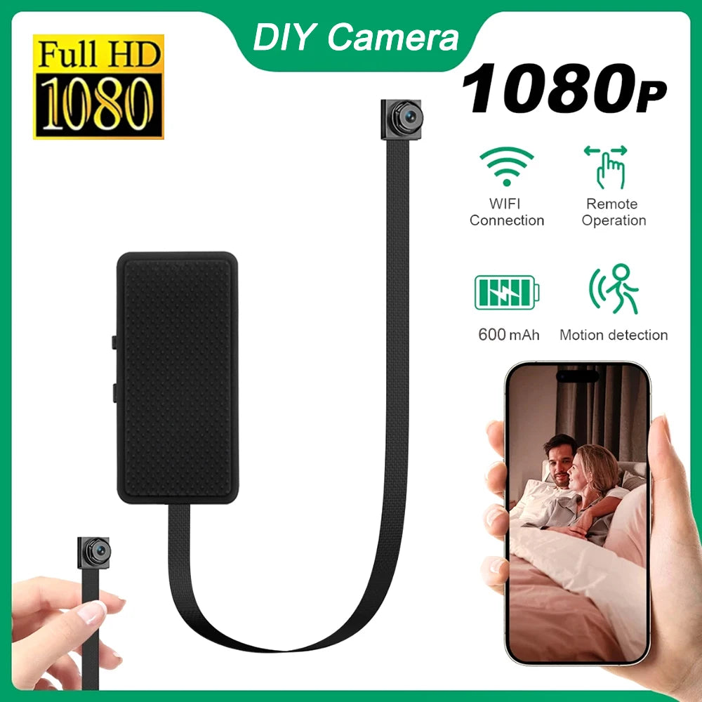 1080P HD DIY WiFi Mini Camera Portable Video Recorder Micro Camcorder P2P Wireless Webcam Loop Recording Support Remote Viewing