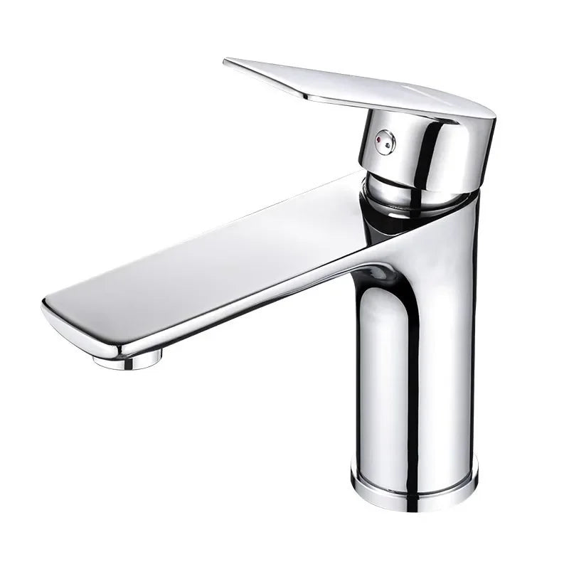 ZEXEF 304 Stainless Steel Bathroom Faucet and Shower Combined Wash Basin Mixer Tap Only Hot Cold Single Deck Mounted Lavatory