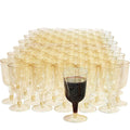 6oz Plastic Wine Glasses, Gold Glitter Wine Glasses, Plastic Wine Cups Reusable Plastic Goblets for Cocktail Parties,Weddings