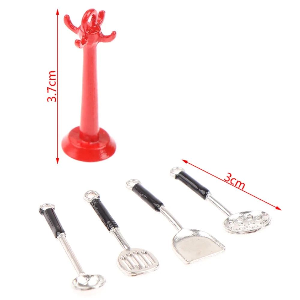 Kettle 1:12 Mini Kitchen Utensils Sets Cookware 1:12 Scale Kitchen Set Mini Alloy Mini Kitchen Cooking Kit House Props