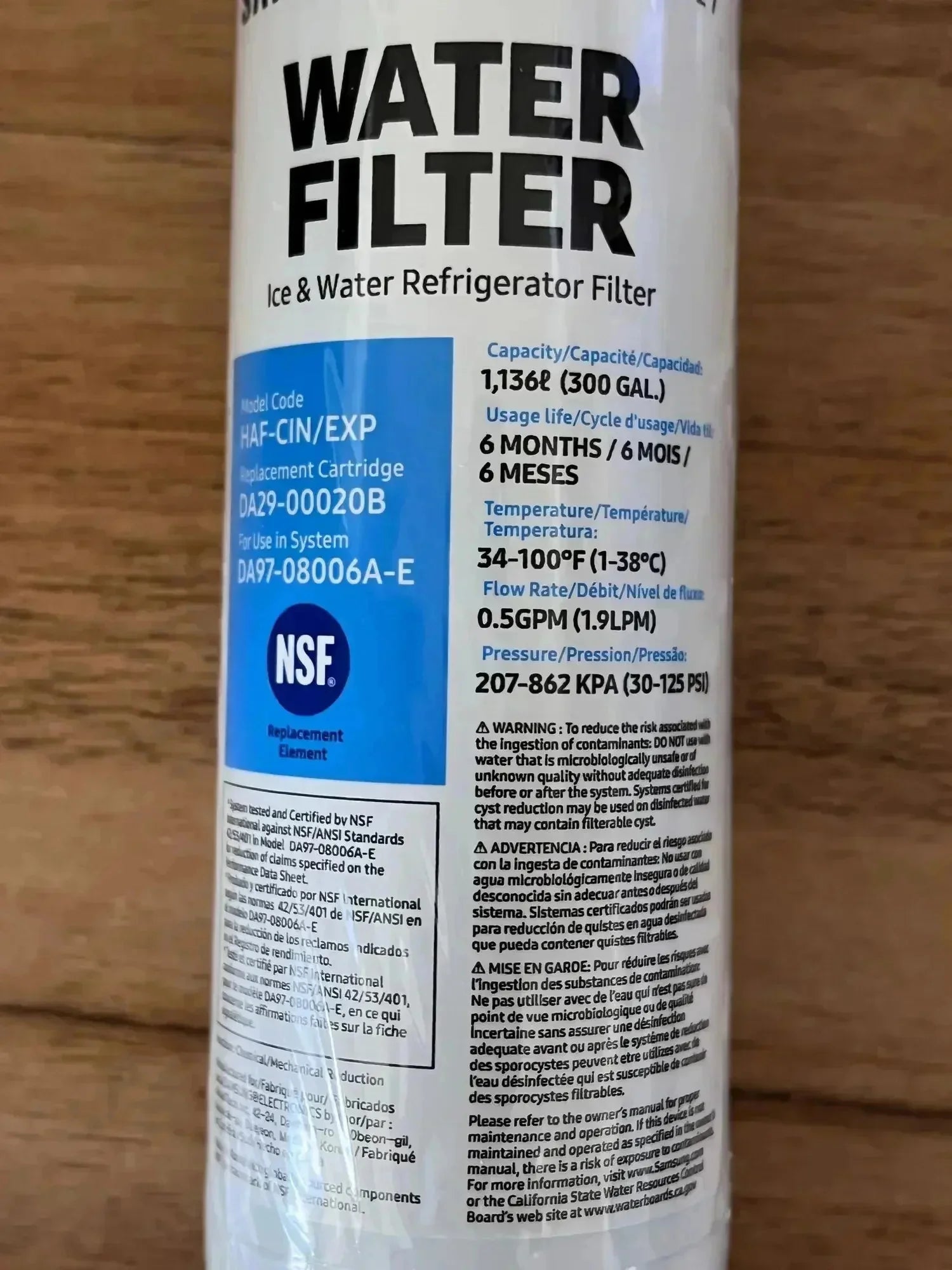 1Pcs 300GAL 1.9LPM 30-125PSI Ice Water Refrigerator Filter Element Water Filter For Use in System DA97-08006A-E HAF-CIN/EXP