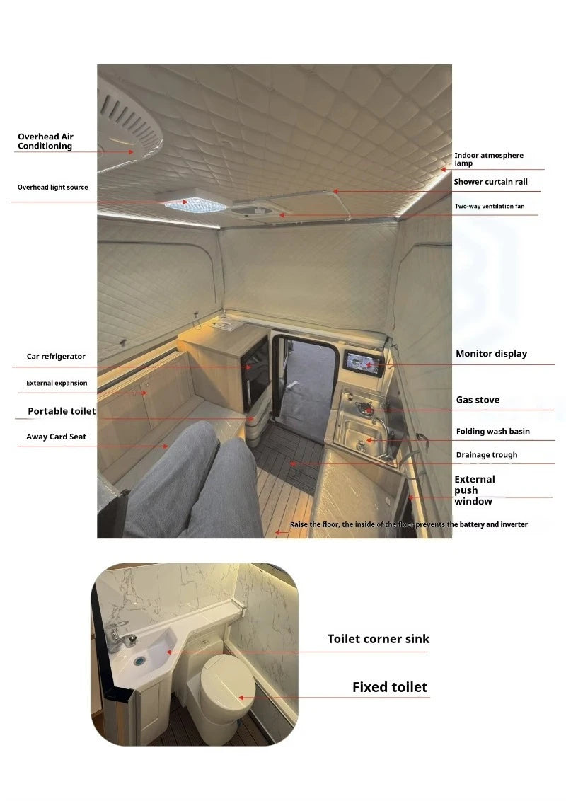 Stylish Comfort Pop Up Camper with Padded Mattresses and Privacy Screen Doors for Family Camping Custom