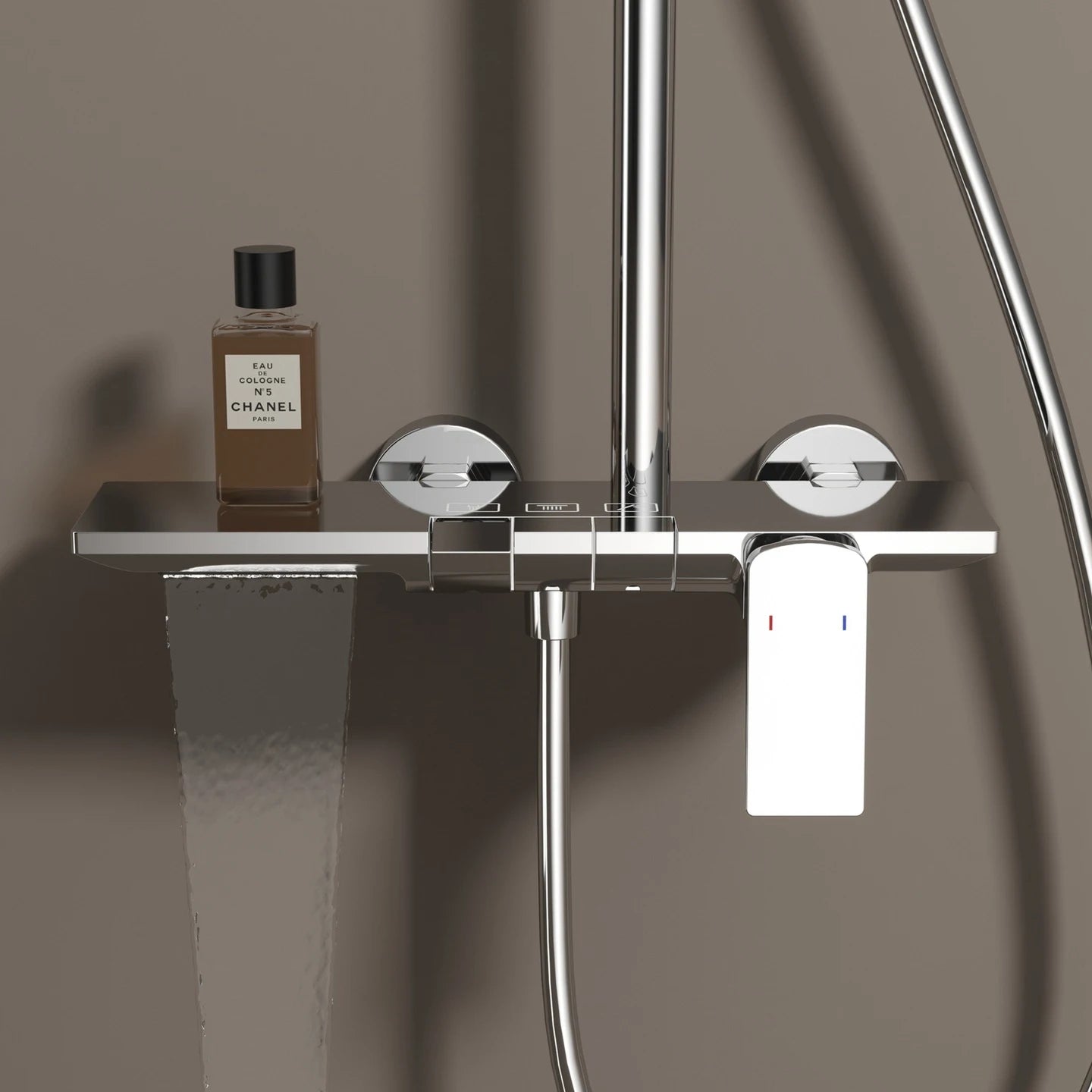 Rose Gold Piano Bathroom Shower System Solid Brass Bathroom Faucet Accessories Rain Shower Head Hot Cold Piano Shower Set