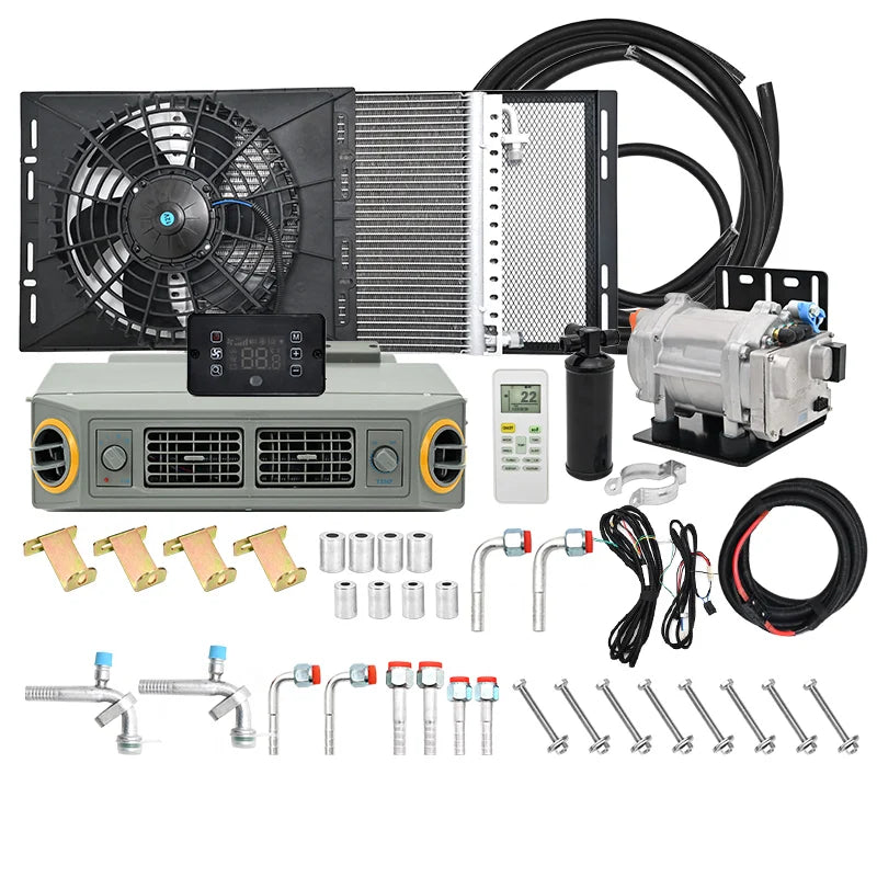 406 Electric Air Conditioner Compressor 12V/24V Automatic Universal AC Refrigeration System for Vehicle Climate Control