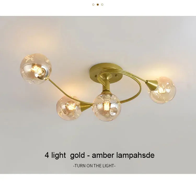 2025 Modern Led Ceiling Chandelier Nordic Glass Lamp Bedroom Kitchen Living Room Dining Room Decoration Home Ceiling Light Fixtu