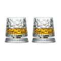 2PCS Whiskey Glasses Rotating Whisky Glass With Glass Base 360 Rotate Degrees Crystal Rum Glass For Cocktail Party Drinking Gift