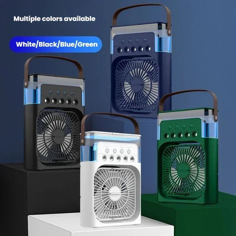 Fan Portable Air Cooler Conditioner Humidifier with Water Tank Quite Mist Water Spray Fan for Home Room Camping Car Office
