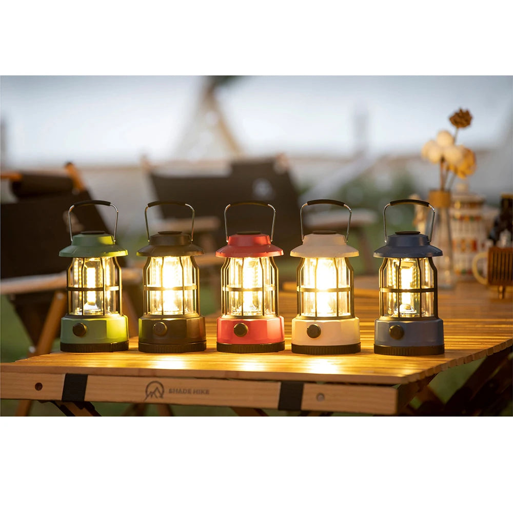 LED Camping Lantern, Vintage Metal Camp Light, Camping Lights, Portable, Outdoor Tent Bulb, Outages