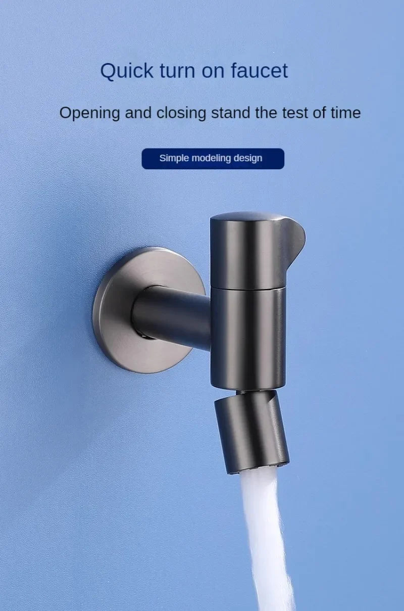 Free Swing Single Cold Faucet Wall Mounted Bathroom Hardware Mop Pool Water Tap with 1/2" Male Connection