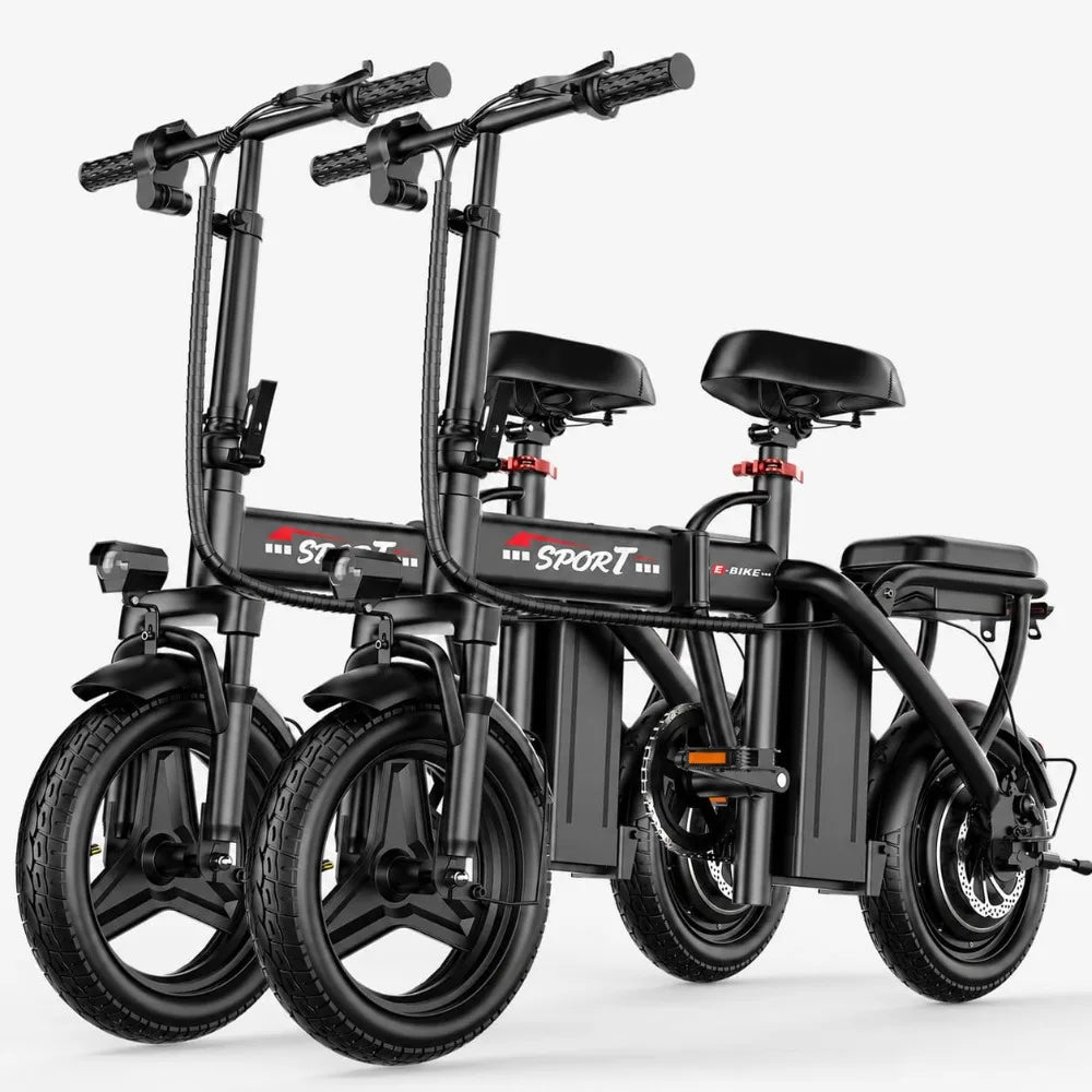 1200W Peak Motor Foldable Electric Bike, 25 MPH 45 Miles Dual Suspension 14" Tires 3 Speed Modes Commuter Ebike Adults , Custom