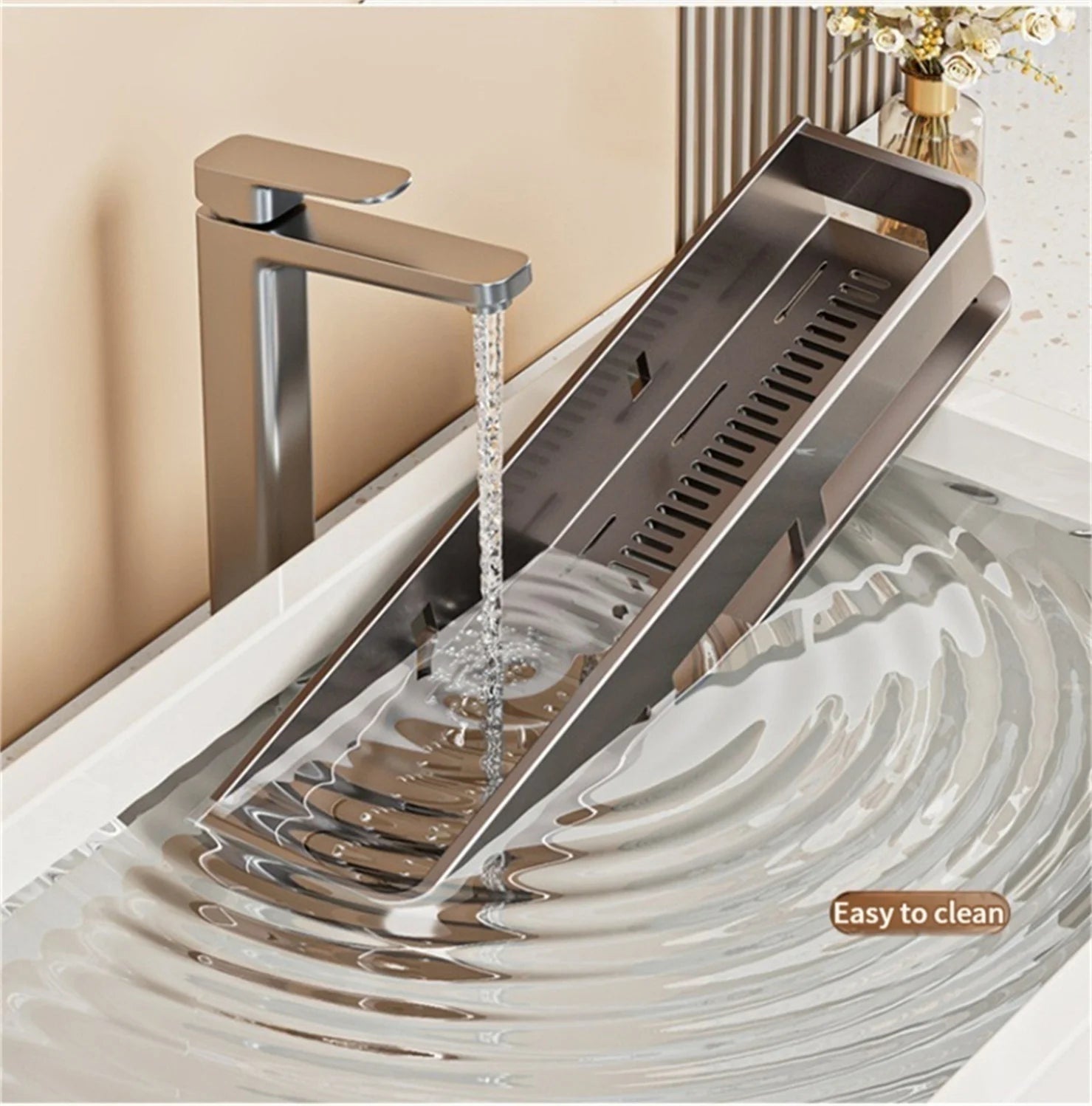Wall-Mounted Bathroom Storage Shelf with No Drilling Required for Bathroom Sink Vanity and Toilet Wall Storage Racks