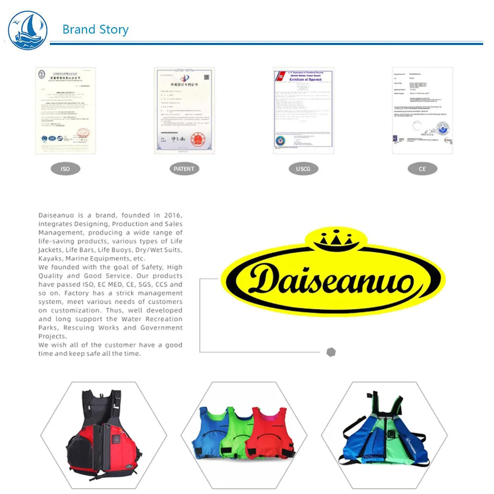 Daiseanuo Adult Life Jackets Floating Vest Buoyancy Aid Jacket PFD for Fishing Sailing Surfing Boating Kayak for Water Sports