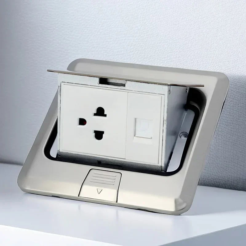 Electrical Switches Desktop Socket EU/Universal Power Outlet Hidden Type Pop Up Floor Socket For Meeting Room