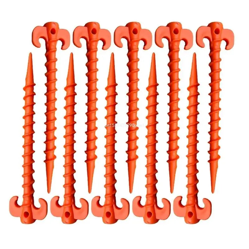 10Pcs Camping Tent Stakes Tent Heavy Duty Tent Nails Plastic Screw Tent Pegs for Fixing Camping Tent Rain Tarps Outdoors