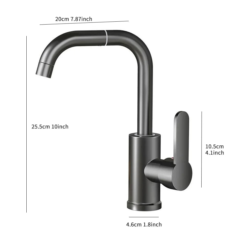 Exquisite faucet hot and cold mixing 360° free rotation bathroom dual-use faucet suitable for countertop washbasin and kitchen s