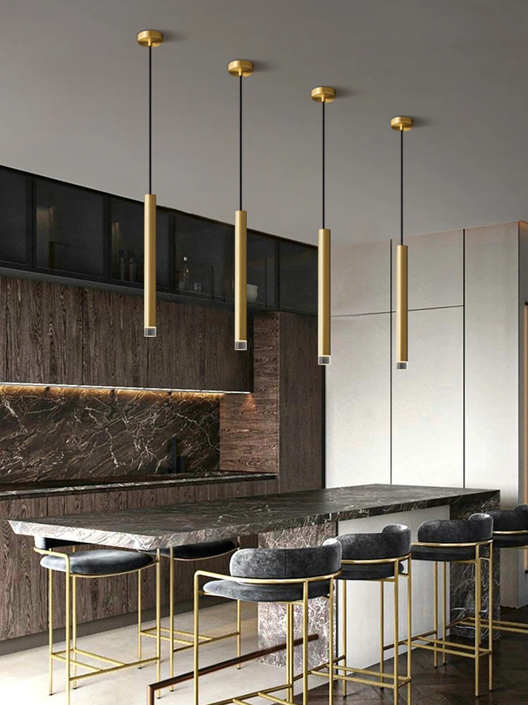 Modern LED Long Pendant Light  Kitchen Ceiling Lamp Bedroom Bedside Lamp Dining Counter Decoration Chandelier Indoor Lighting