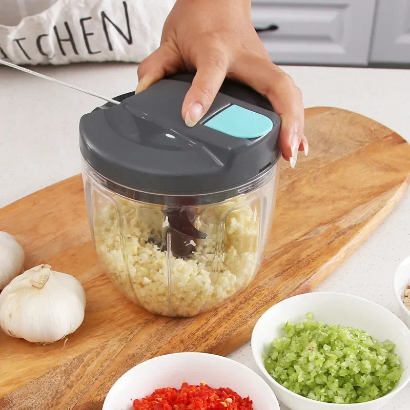 500/900ML Manual Meat Grinder Garlic Chopper Multifunction Vegetable Cutter Chopper Garlic Crusher Kitchen Gadgets