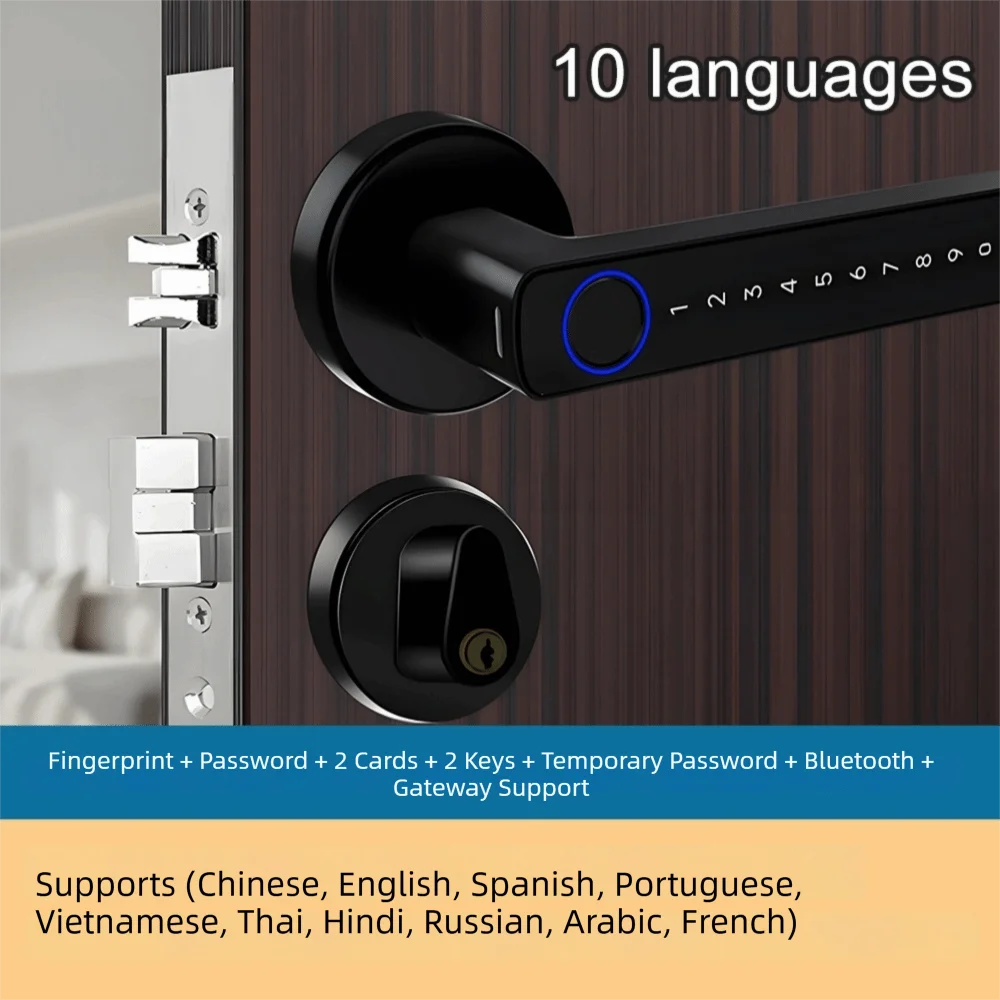 Remote Lock Smart Fingerprint Door Lock Smart Password Electronic Digital Door Handles Bluetooth WiFi Gateway