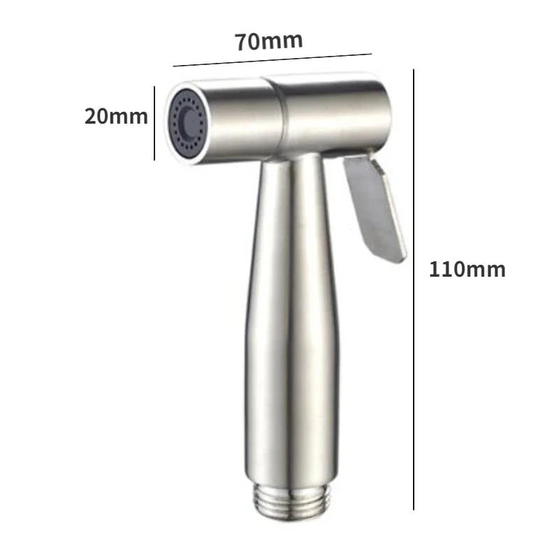 Handheld Toilet Bidet Faucet Sprayer Stainless Steel Bathroom Bidet Spraye Set Hand Sprayer Shower Head Self Cleaning No Punch