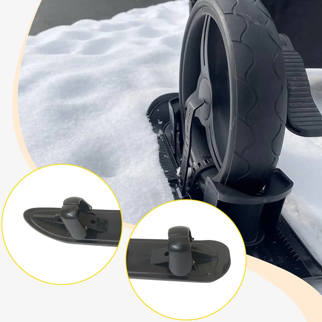 Scooter Ski Sled 2 in 1 Snow Sledge Board Outdoor Winter Snowboards Ski Sled Board for Golf Carts Bike Skiing Attachment