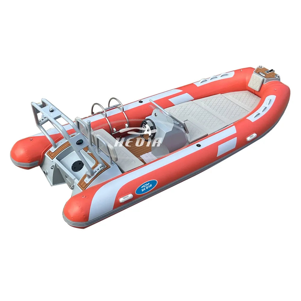 High-end 480 Aluminium Rib Inflatable Rigid Boat with Outboard Engine 1.2mm 8-Person for Fishing Lake Sports and Rowing