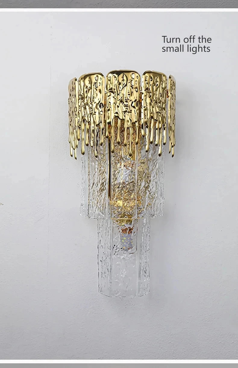 Light Luxury Led Wall Lamp Home Decoration Living Room Tv Background Wall Staircase Bedroom Italian Bedside Glass Wall Lamp