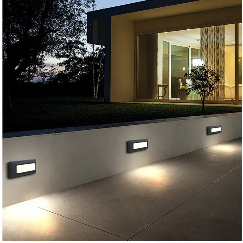 6W LED Outdoor Indoor External Wall Sconces Light Waterproof Fixture Decks Step Stair Pathway Yard Surface Mount Footlight Lamp