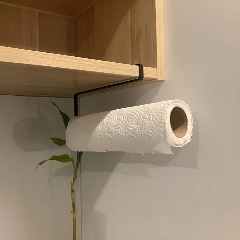 Wall Mount Kitchen Organizer Holds Plastic Wrap Dishcloth Aluminum Foil Dispenser Includes Paper Towel Holder