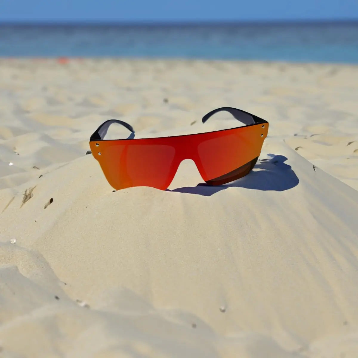 Men's sunglasses Mirrored Oversized Rimless Sun Glasses for Men Women Flat Top Shield Wrap Square UV400