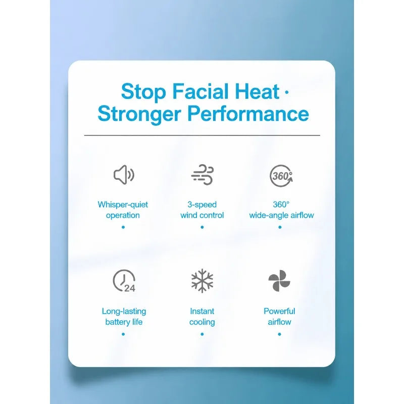 New Bladeless Neck Fan Mini Lightweight Silent Rechargeable Wearable Cooler Portable Personal Air Fan for Outdoor Sports